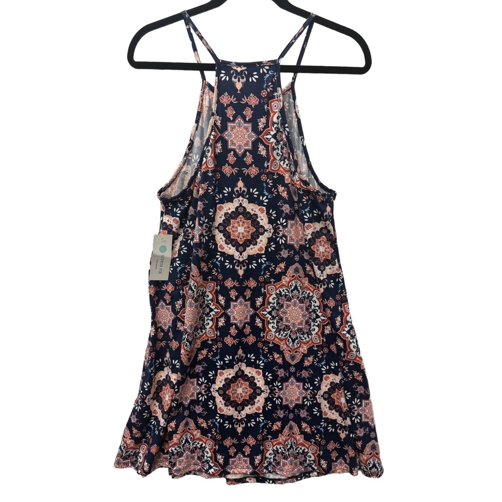NWT French Grey Stitch Fix Multicolor Floral Paisley Fabric Midi Dress XL - Picture 2 of 5